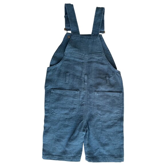 DOTTY DUNGAREES - OVERALL SHORT - COTTON/RAMIE - BLUE GREEN- - NWT - Picture 2 of 3